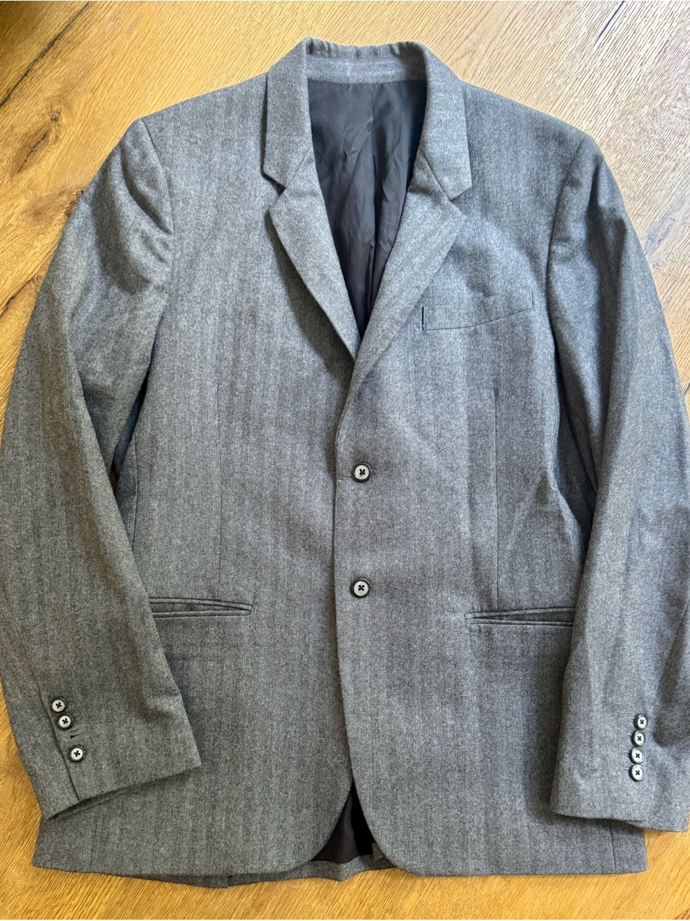 Vince Men's Gray Two-Button Wool Sport Coat Blazer Excellent Condition Size 46R